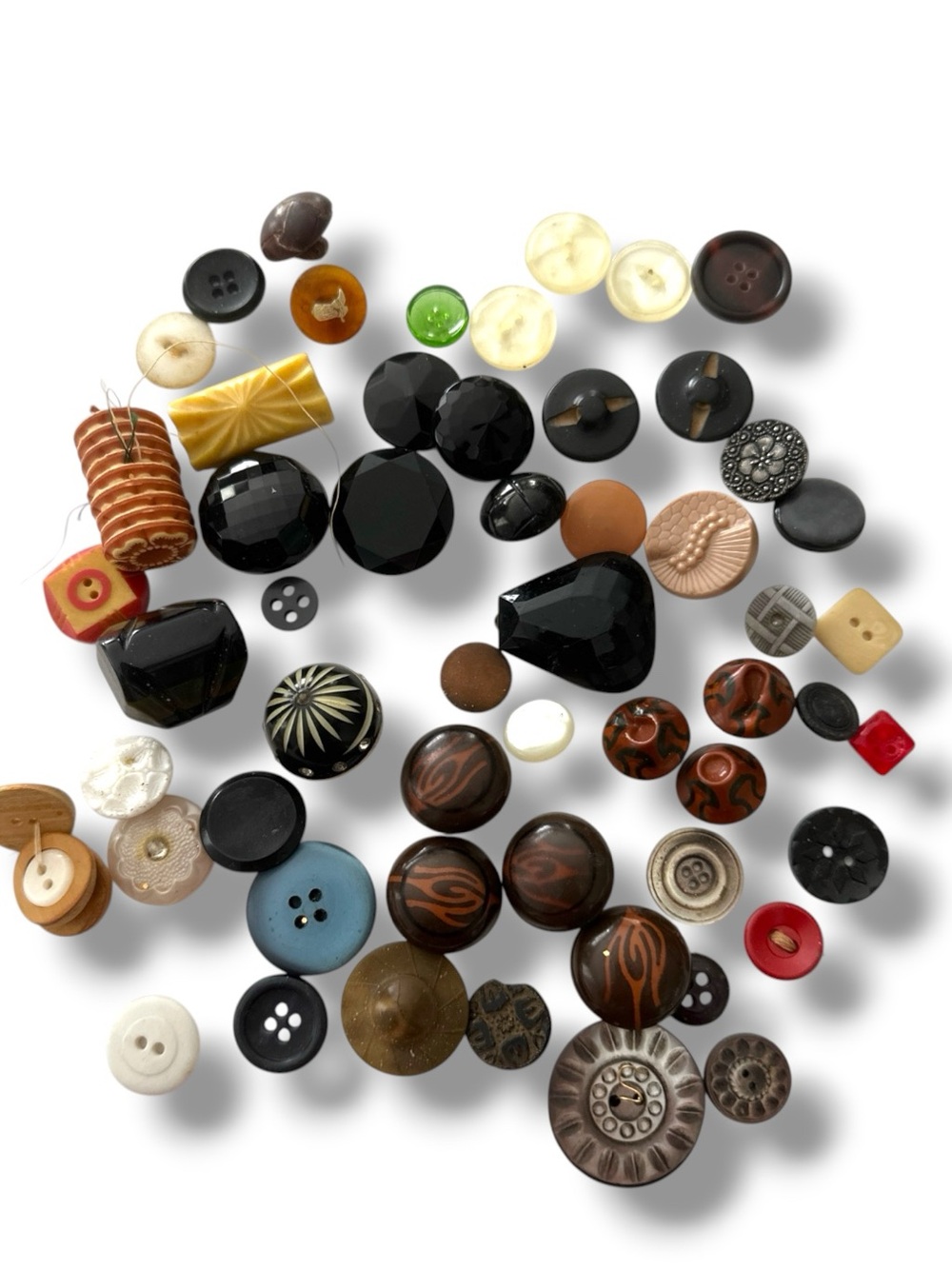 Lot Antique Bakelite Shell Coat Sewing Buttons Collection